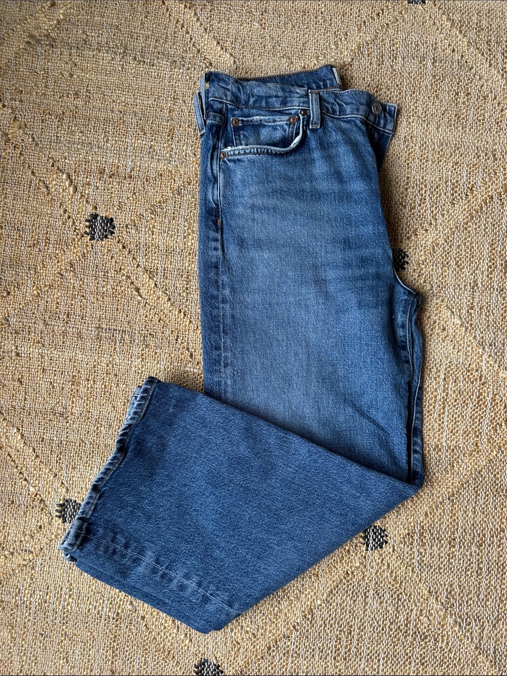 Agolde Women's Cropped Straight Jeans in Medium Blue